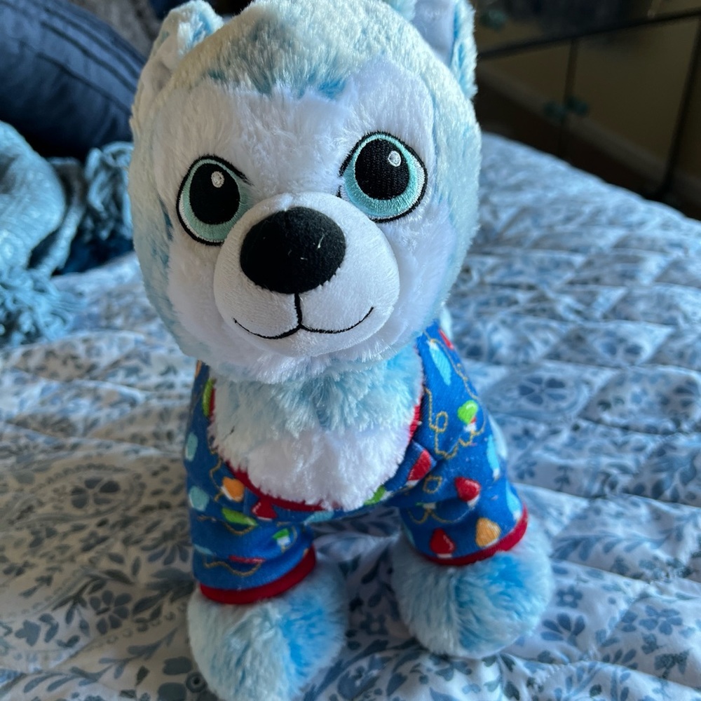 Build A Bear Blue Husky Plush 14”